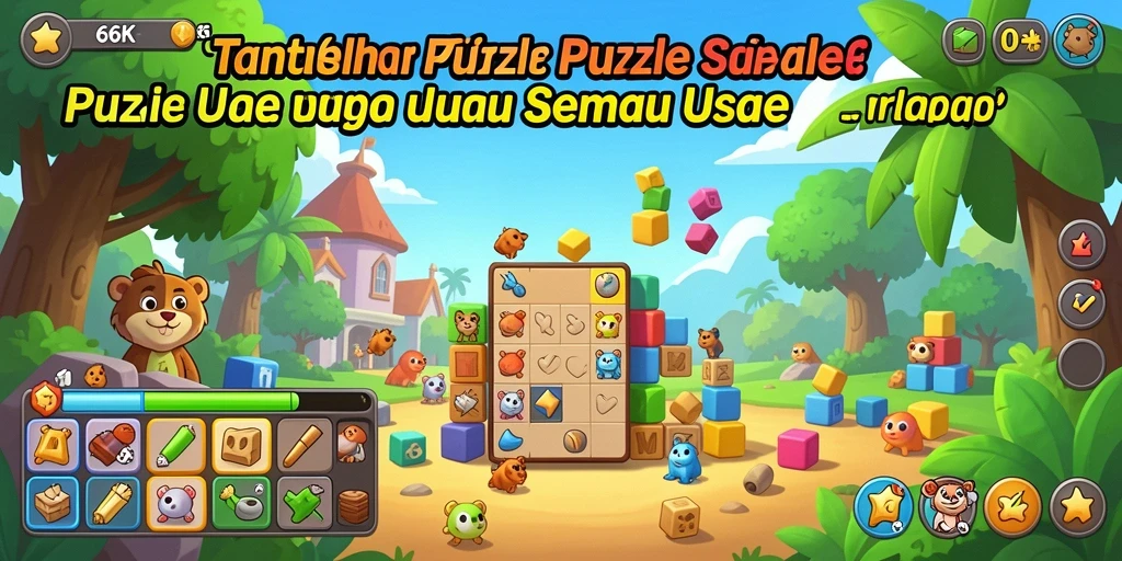 Screenshot gameplay 66K yang menampilkan tantangan puzzle yang menarik.