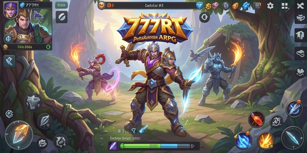 Screenshot 777RT menunjukkan aksi pertarungan seru dalam dunia ARPG.