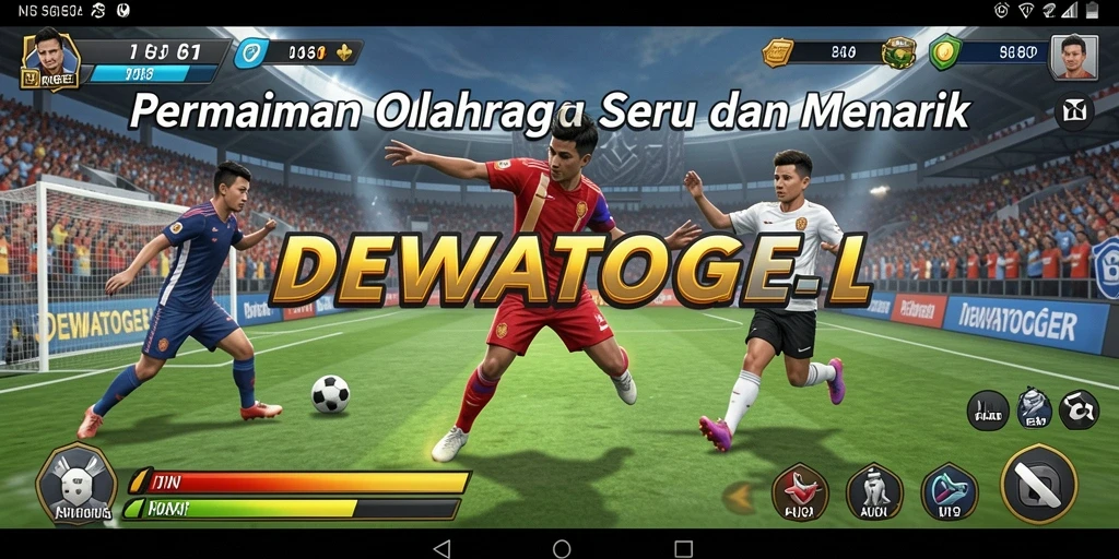 Tampilan gameplay DEWATOGEL dengan aksi olahraga yang seru.