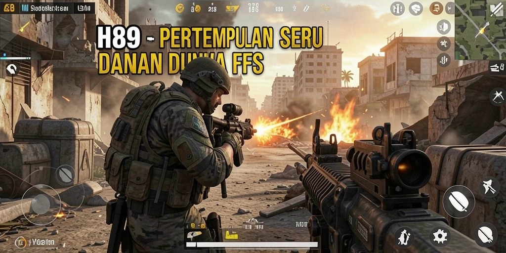 Screenshot H89 menampilkan aksi pertempuran seru dalam gameplay FPS.