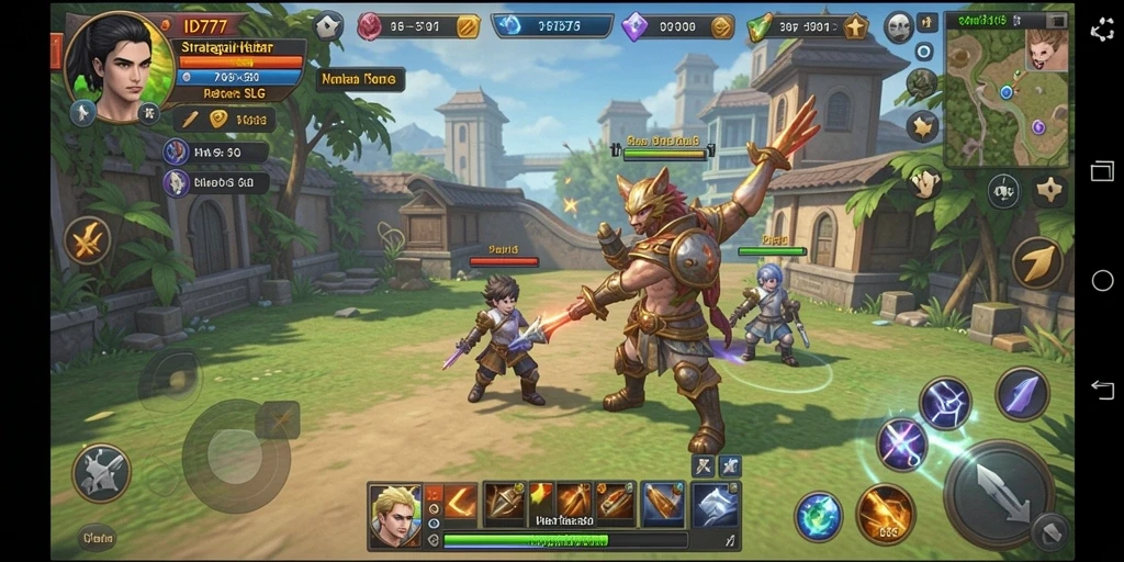 Tangkapan layar gameplay <strong>ID777</strong> menunjukkan aksi pertempuran yang mendebarkan.