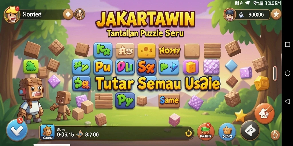 Tampilan sepenuh layar gameplay Puzzle dari JAKARTAWIN yang mendebarkan.
