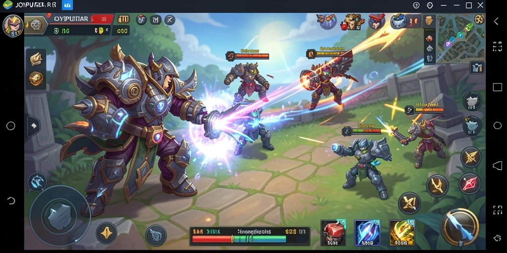 Tangkapan layar gameplay <strong>JOYPUTAR</strong> menampilkan strategi seru dalam pertempuran.