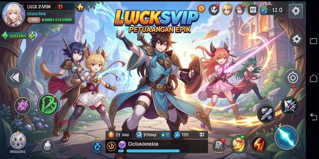 Tampilan aksi epik dalam permainan Anime LUCKSVIP.