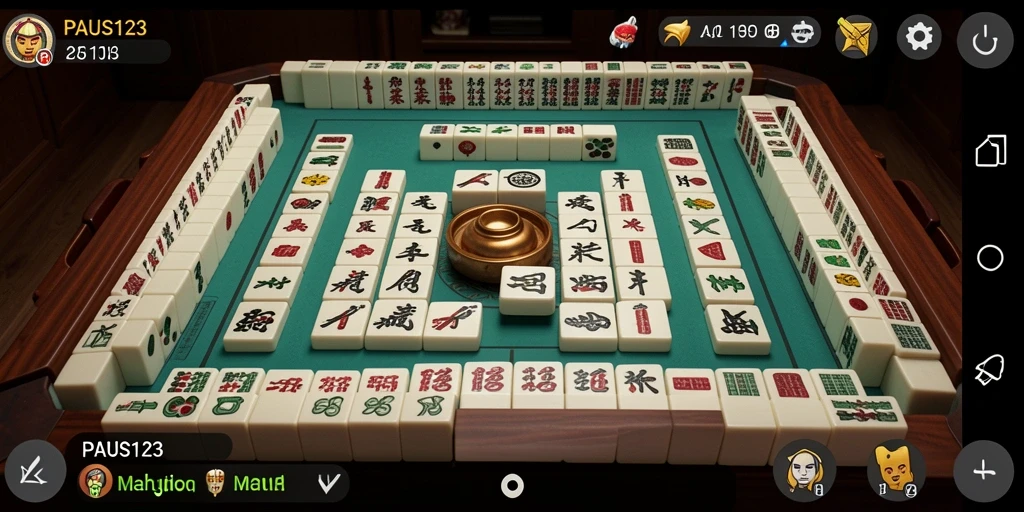 Screenshot utama PAUS123 menampilkan gameplay Mahjong yang asyik.