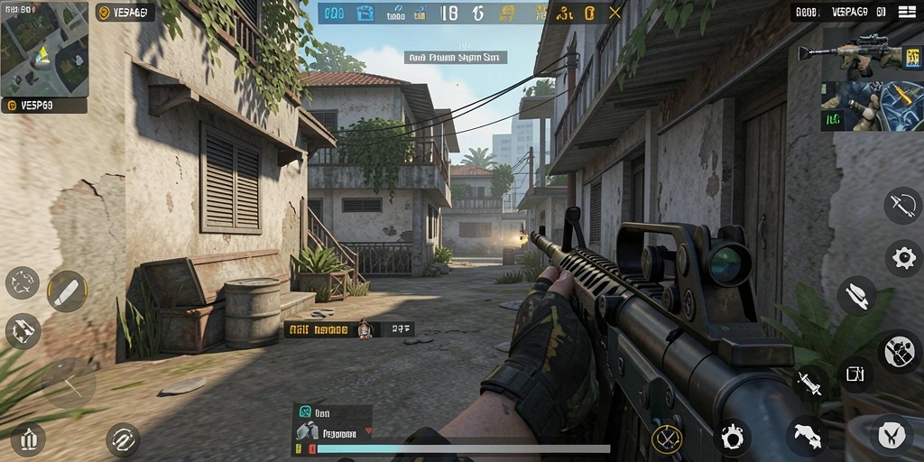 Screenshot VESPA69 menunjukkan aksi gameplay FPS yang mendebarkan.